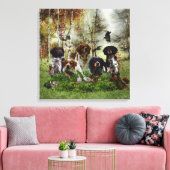 ブリタニースパニエル犬、バード狩り キャンバスプリント (インサイチュ (リビング))