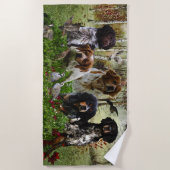 ブリタニースパニエル犬、バード狩り ビーチタオル (正面)