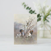 ブリタニースパニエル犬 ポストカード (スタンド正面)