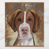 ブリタニースパニエル犬 ワインラベル (シングルラベル)