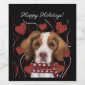 ブリタニースパニエル犬 ワインラベル (シングルラベル)