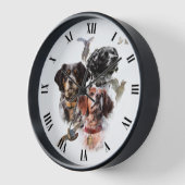 ブリタニースパニエル犬 壁時計 (傾斜)