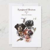 ブリタニースパニエル犬 招待状 (正面)