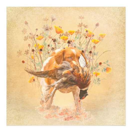 ブリタニースパニエル犬、狩りフェザントコーヒーマグT-Sh フォトプリント (正面)