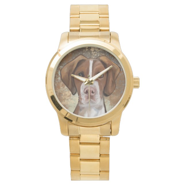 ブリタニースパニエル犬 腕時計 (正面)