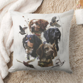ブリタニースパニエル犬、鳥の狩りシーズン クッション
