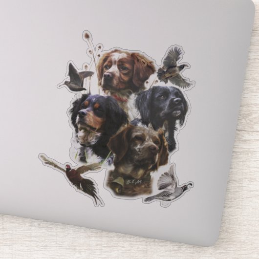 ブリタニースパニエル犬、鳥の狩りシーズン シール (詳細)