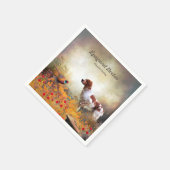 ブリタニースパニエル犬、鳥の狩りシーズン スタンダードカクテルナプキン (角)