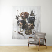 ブリタニースパニエル犬、鳥の狩りシーズン タペストリー (インサイチュ)