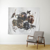 ブリタニースパニエル犬、鳥の狩りシーズン タペストリー (インサイチュ(横))