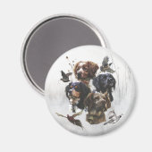 ブリタニースパニエル犬、鳥の狩りシーズン マグネット (正面/裏面)