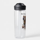 ブリタニースパニエル犬、鳥への情熱 ウォーターボトル (正面)