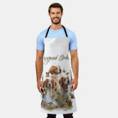ブリタニースパニエル犬、鳥への情熱 エプロン (着用した状態)