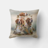 ブリタニースパニエル犬、鳥への情熱 クッション (裏面)