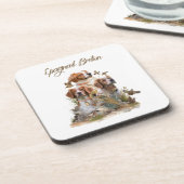 ブリタニースパニエル犬、鳥への情熱 コースター (左側)