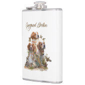 ブリタニースパニエル犬、鳥への情熱 フラスク (左)