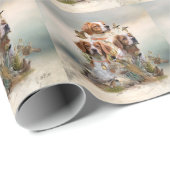 ブリタニースパニエル犬、鳥への情熱 ラッピングペーパー (ロールコーナー)