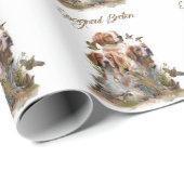 ブリタニースパニエル犬、鳥への情熱 ラッピングペーパー (ロールコーナー)