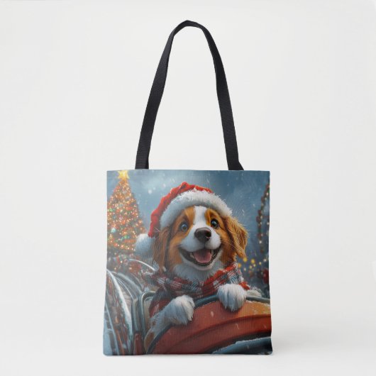 ブリタニースパニエル 犬 クリスマス トートバッグ (正面)