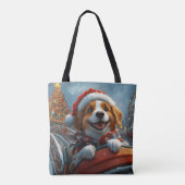 ブリタニースパニエル 犬 クリスマス トートバッグ (裏面)