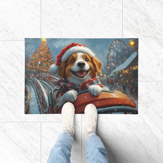 ブリタニースパニエル 犬 クリスマス ドアマット (室内)