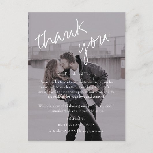 ブリタニーブラックフォトウェディングレセプション ポストカード (正面)