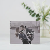 ブリタニーモダンシンプルフォトミール選択RSVP ポストカード (スタンド正面)