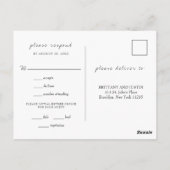 ブリタニーモダンシンプルフォトミール選択RSVP ポストカード (裏面)