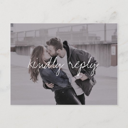 ブリタニーモダンシンプルフォトミール選択RSVP ポストカード (正面)