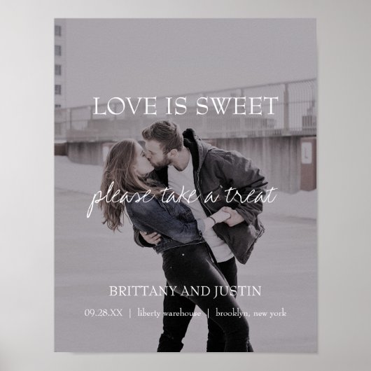 ブリタニー写真結婚のデザートスイーツテーブルサイン ポスター (正面)