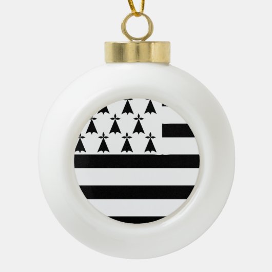 ブリタニー国旗のエンブレム セラミックボールオーナメント (正面)