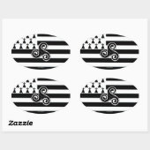 ブリタニー国旗（ブレトン） 楕円形シール (シート)