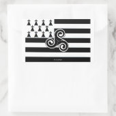 ブリタニー国旗（ブレトン） 長方形シール (バッグ)