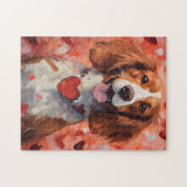 ブリタニー犬のバレンタインの日 ジグソーパズル (横)