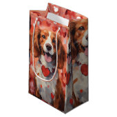 ブリタニー犬のバレンタインの日 スモールペーパーバッグ (正面アングル)