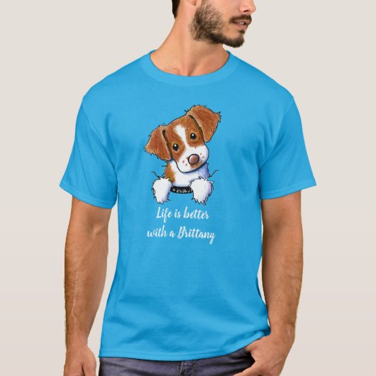 ブリタニー犬の生活はTシャツの方が良い Tシャツ (正面)
