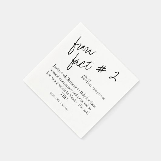 ブリタニー白黒おもしろいファクト#2カクテル結婚ズ スタンダードカクテルナプキン (角)