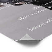 ブリタニー白黒カクテル結婚メニューの看板 ポスター (角)