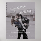 ブリタニー白黒カクテル結婚メニューの看板 ポスター (正面)