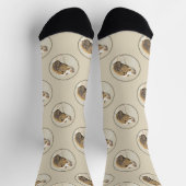 ブリタニー絵を描ズオレンジローアンスパニエル犬かわいいドッグアート ソックス (上部)