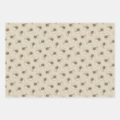 ブリタニー絵を描ズオレンジローアンスパニエル犬かわいいドッグアート ラッピングペーパーシート (正面)