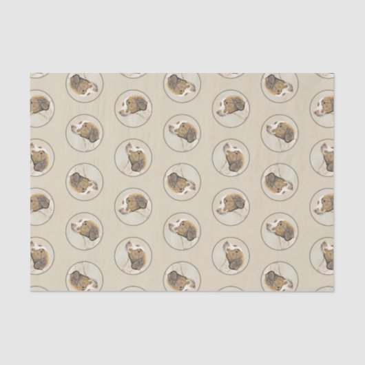 ブリタニー絵を描ズオレンジローアンスパニエル犬かわいいドッグアート 薄葉紙 (正面)