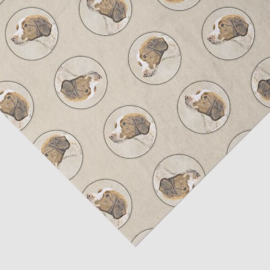 ブリタニー絵を描ズオレンジローアンスパニエル犬かわいいドッグアート 薄葉紙 (詳細)