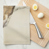 ブリタニー絵画ズ – かわいいオリジナルドッグアート キッチンタオル (四つ折り)