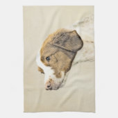 ブリタニー絵画ズ – かわいいオリジナルドッグアート キッチンタオル (縦)