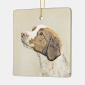 ブリタニー絵画ズ – かわいいオリジナルドッグアート セラミックオーナメント (左)