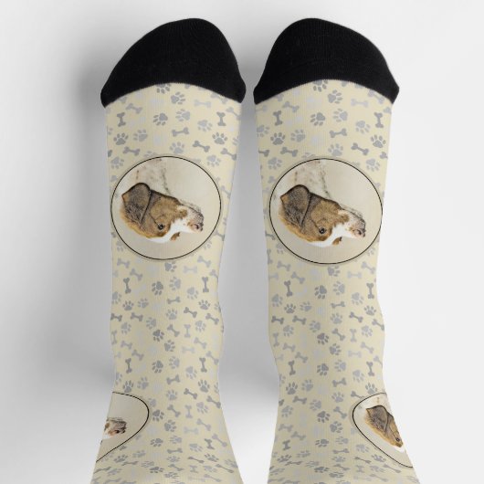 ブリタニー絵画ズ – かわいいオリジナルドッグアート ソックス (上部)