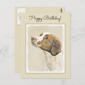 ブリタニー絵画ズ – かわいいオリジナルドッグアート ポストカード (正面/裏面)