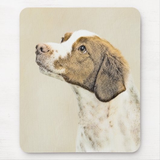 ブリタニー絵画ズ – かわいいオリジナルドッグアート マウスパッド (正面)