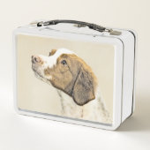 ブリタニー絵画ズ – かわいいオリジナルドッグアート メタルランチボックス (裏面)